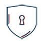 Drawn icon of a lock with a keyhole