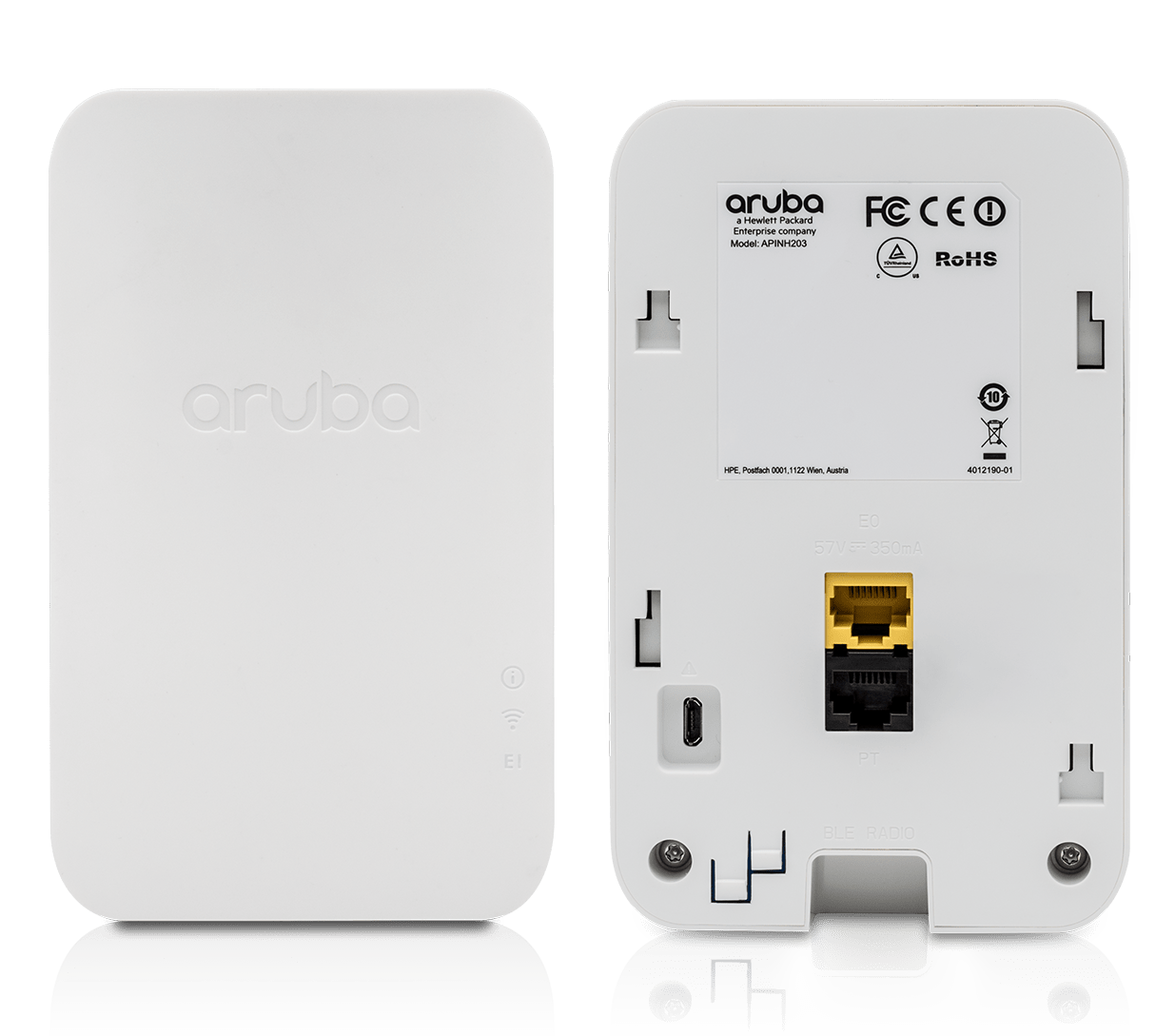 Details and specifications for the Aruba 203H Series APs